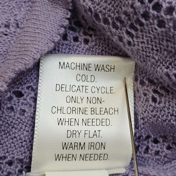 Apt 9 Womens Purple Lavender Tie Front Lightweight Wavy Knit Cardigan Medium NEW - Picture 7 of 11